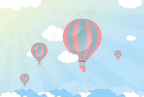 热气球插画图片