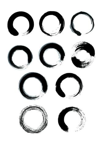 矢量水墨痕圆圈图片