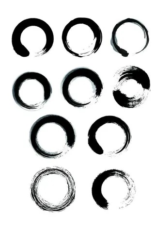 矢量水墨痕圆圈图片