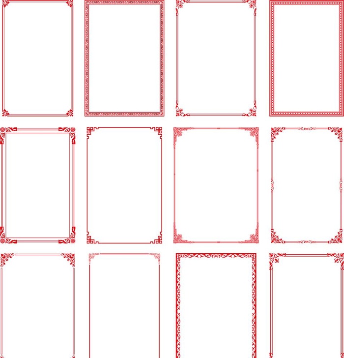 中式边框图片cdr矢量模版下载