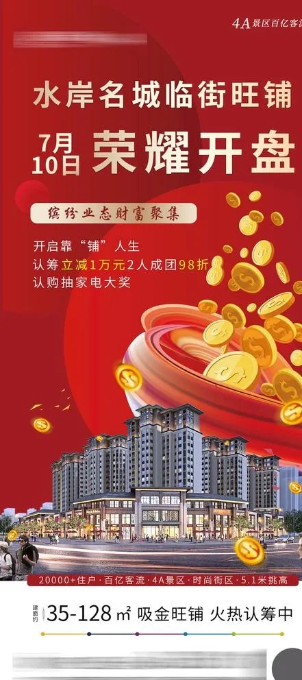 商铺开盘图片(1000x3000)psd模版下载