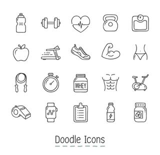 黑白体操健身图标矢量图片