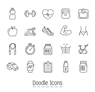 黑白体操健身图标矢量图片