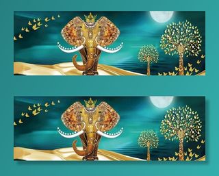 大象装饰画图片