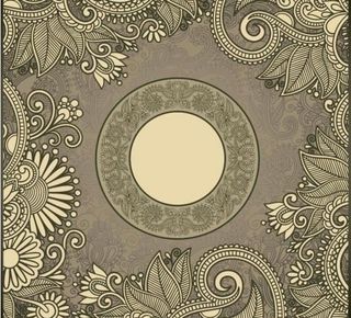 复古卷纹花纹圆环底纹图片