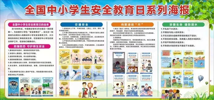 中小学生安全教育日图片cdr矢量模版下载