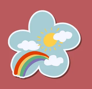 矢量彩虹云朵图片