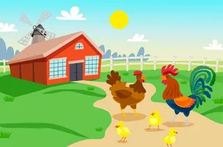 矢量农场背景图片