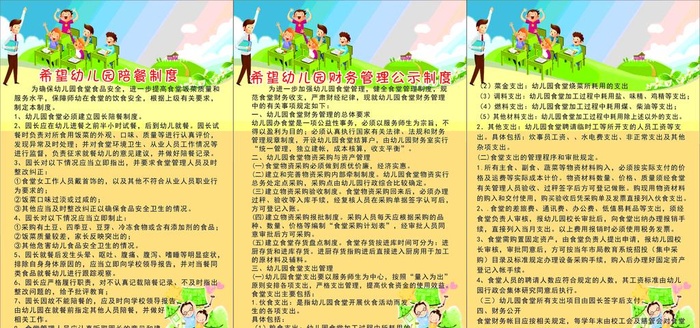 幼儿园陪餐财务制度牌图片cdr矢量模版下载