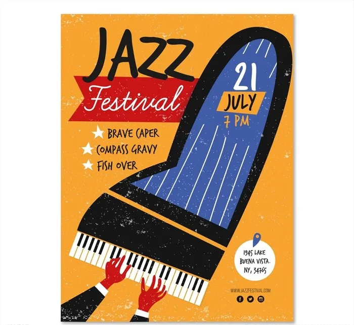 爵士音乐节宣传单图片ai矢量模版下载