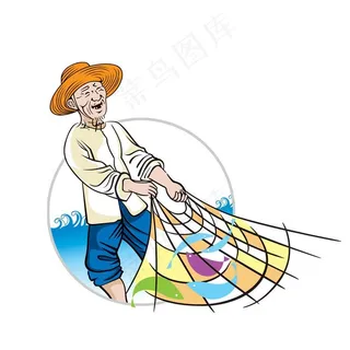 渔夫捕鱼图片