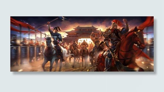 中国风大气插画场景图片