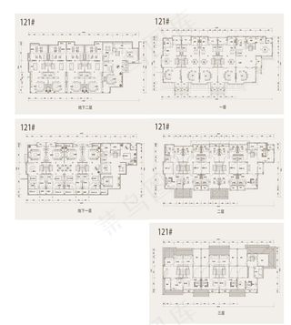 高端别墅联排户型图片