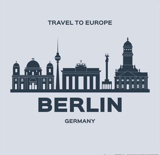 德国地标建筑剪影素材图片
