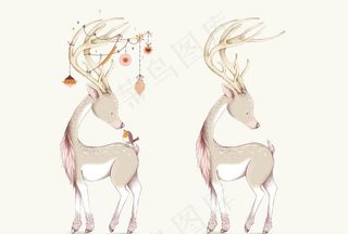 鹿彩绘图片