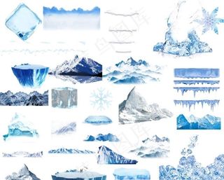 透明底冰类元素不是很清印刷勿用图片