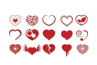 矢量各种红心爱心图片