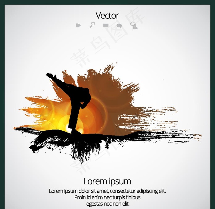 武术人物剪影图片