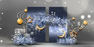 蓝色浪漫唯美星空主题现代婚礼图片