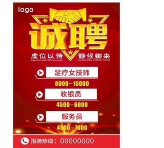 足浴招聘海报图片
