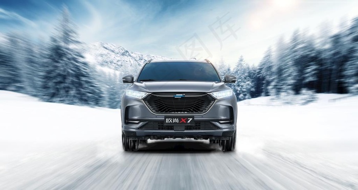 长安欧尚X7CG汽车雪地海报图片