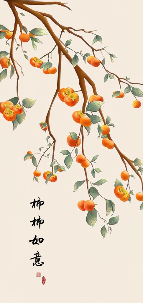 柿柿如意图片(2752x5455)