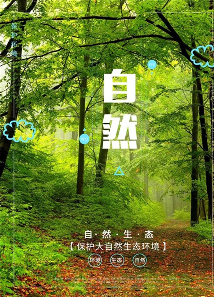 自然生态环境树木森林海报公益图片(1701x2268)psd模版下载