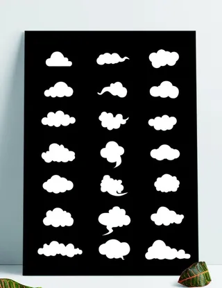 矢量白云卡通云朵形状蓝天白云素图片