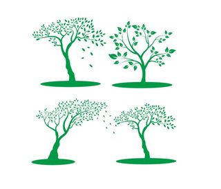 树木矢量剪影图片