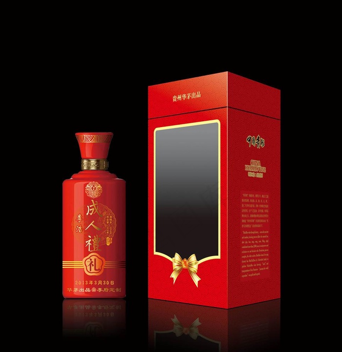 开窗礼品酒盒(展开图)图片