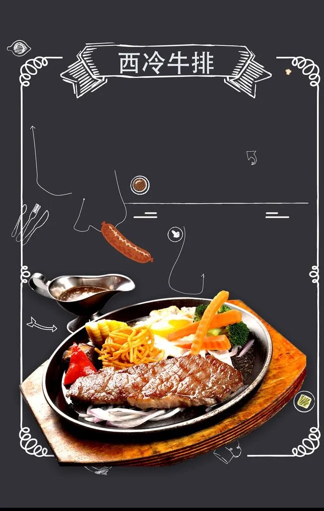 牛排海报图片(2362x3544)psd模版下载