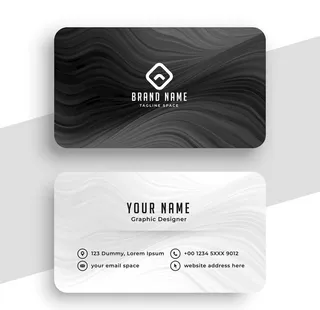 黑白极简名片模板设计图片