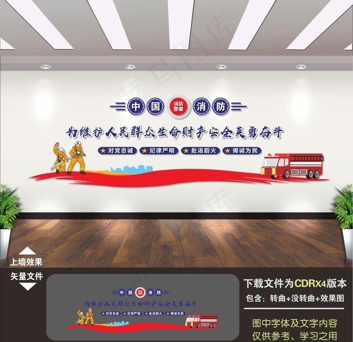 消防文化墙图片cdr矢量模版下载