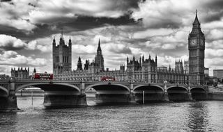 英国伦敦城市建筑黑白伦敦桥图片