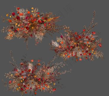 红色婚礼花艺图片