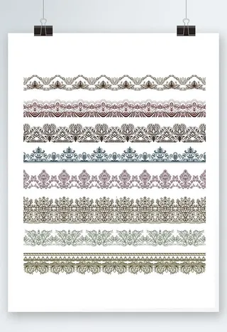 复古彩色花边条纹图片