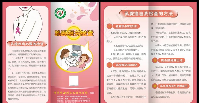 乳腺相关检查对折页图片