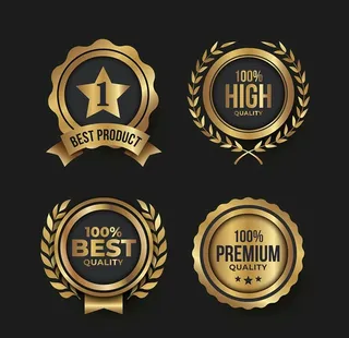 金色徽章标签图片