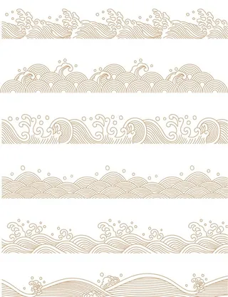 中式海浪水纹图片