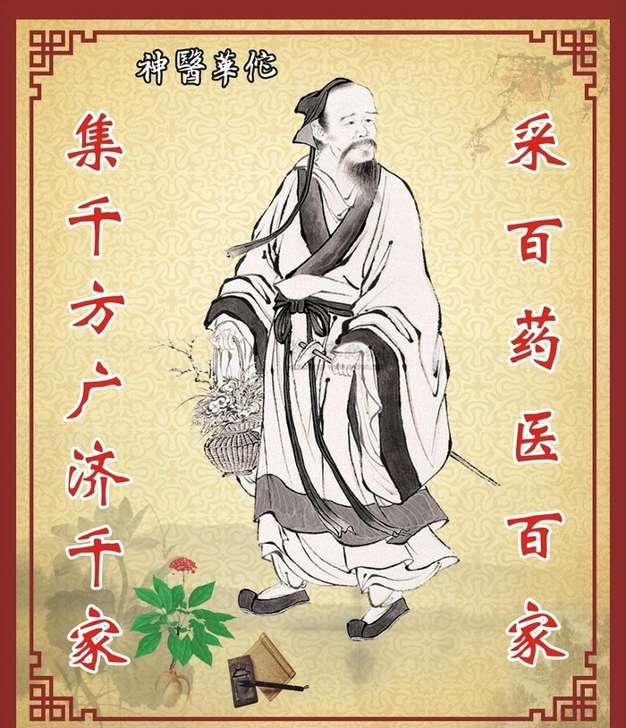 神医华佗图片cdr矢量模版下载