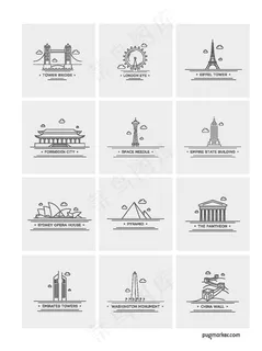 世界城市图标图片