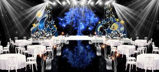 蓝色星空婚礼舞台图片