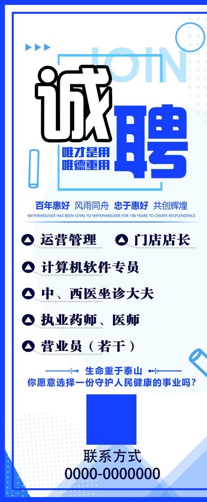药店招聘图片(2268x5102)psd模版下载