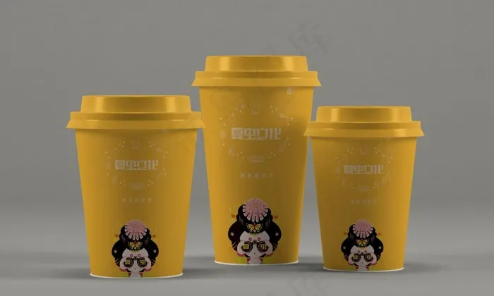 咖啡杯样机图片psd模版下载