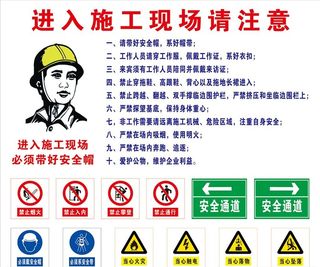 进入施工现场请注意图片