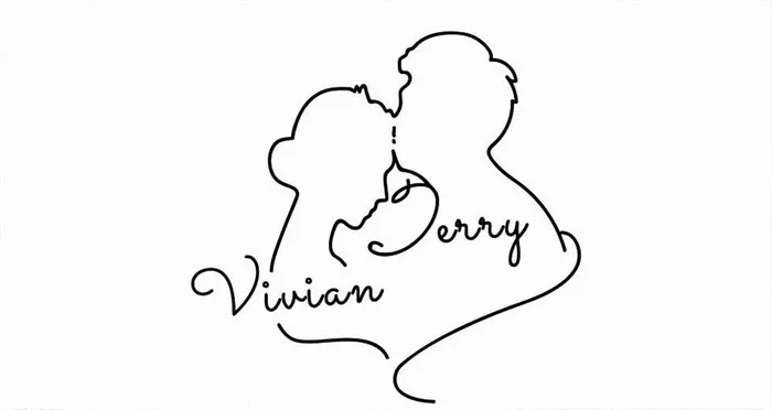 男女亲吻LOGO爱心图片