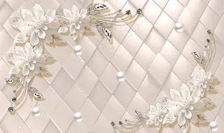 立体珠宝花背景图片