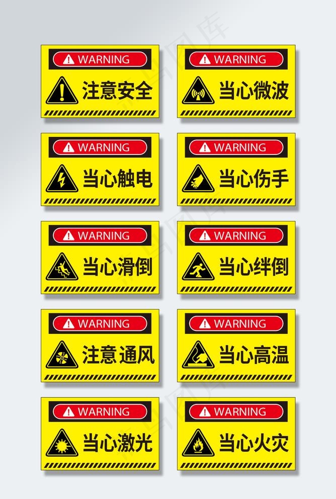 警告安全标识牌导视图图片ai矢量模版下载