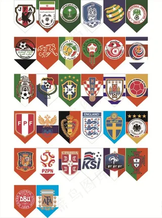 世界杯各国队旗图片