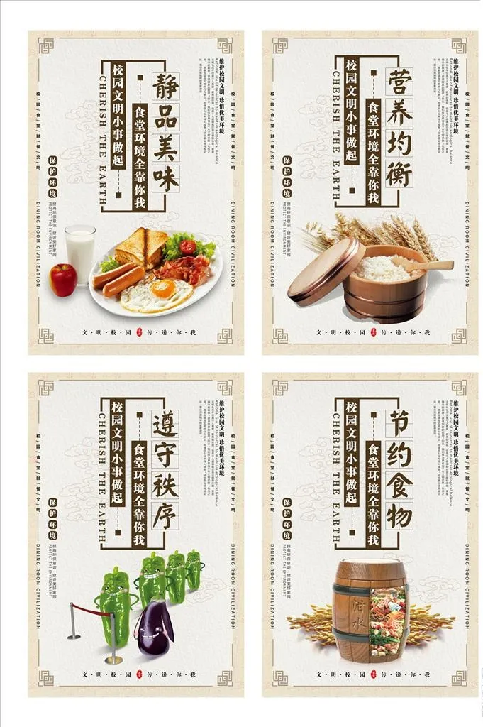 食堂标语图片(3543x5315)psd模版下载